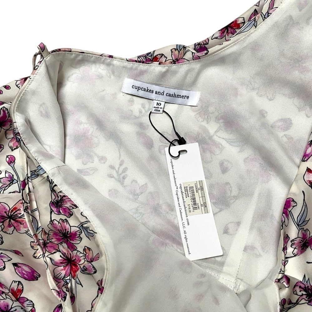 Cupcakes & Cashmere Delphia Floral One Shoulder Midi Dress NWT 10 - Picture 15 of 16